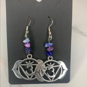 Silver Third Eye Chakra Earrings